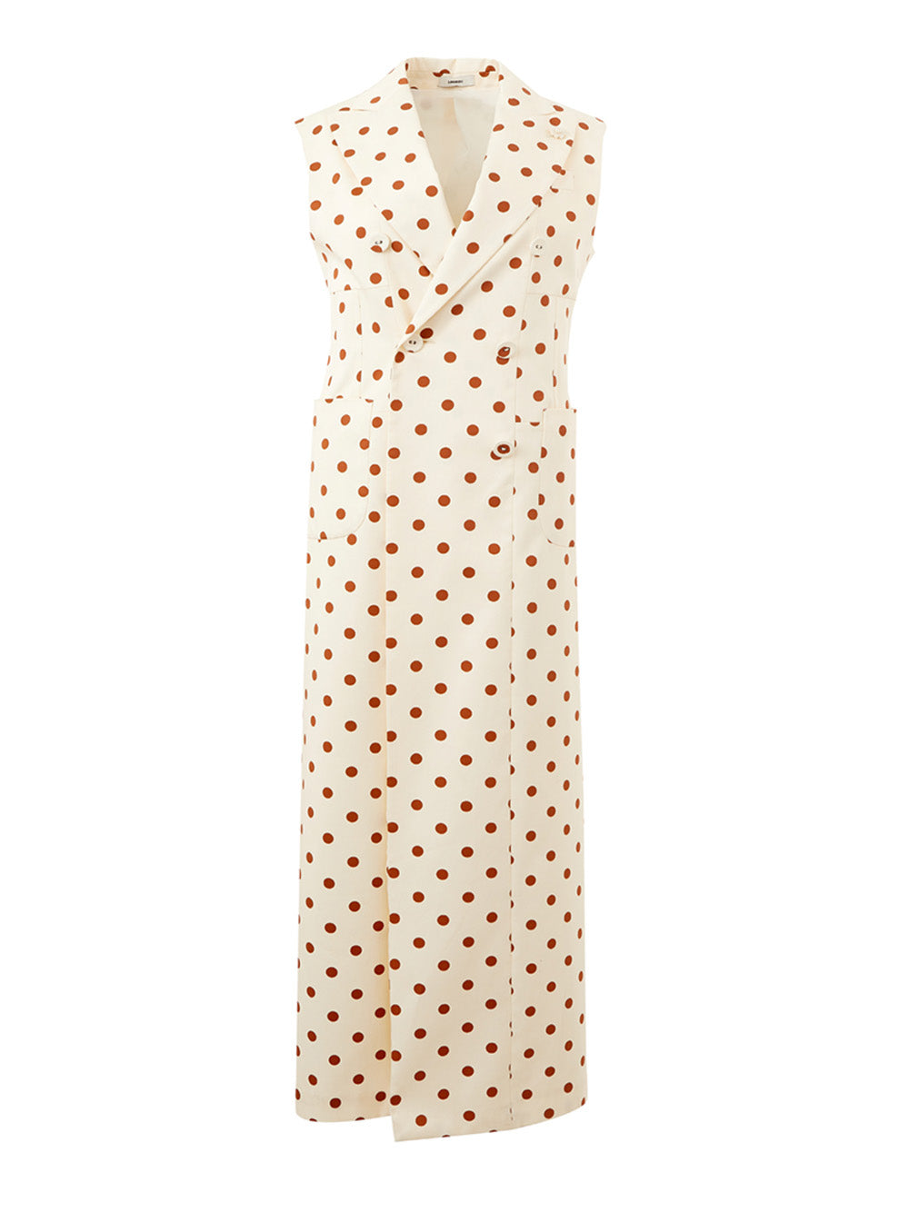 Elegant Sleeveless Polka Dot Maxi Dress