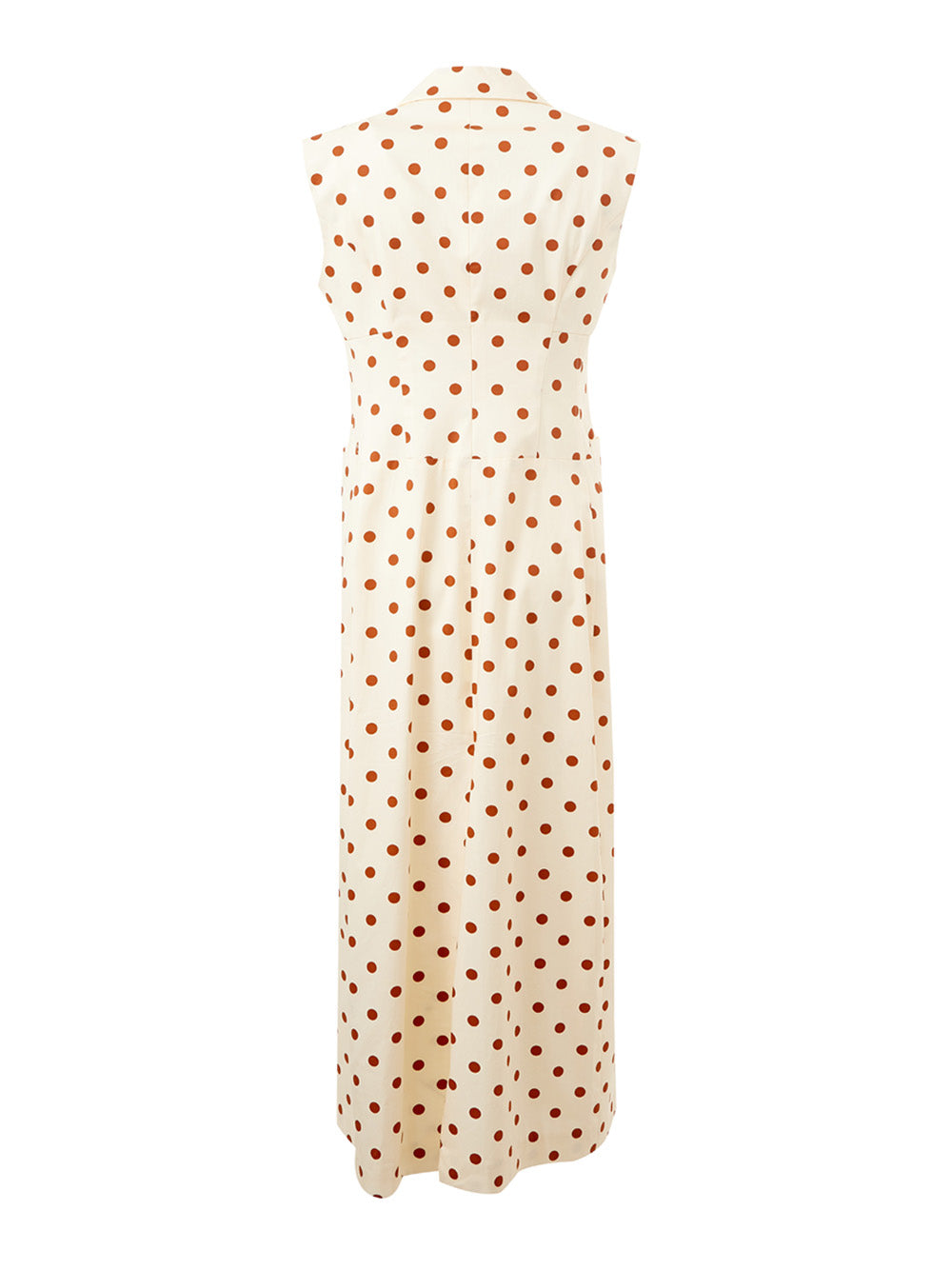 Elegant Sleeveless Polka Dot Maxi Dress