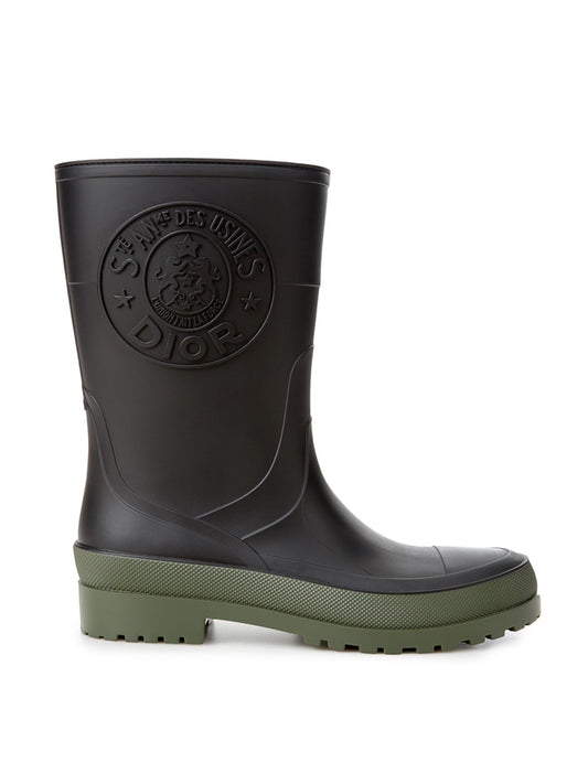 Elegant Rubber Dior Boots with Iconic Logo Detail