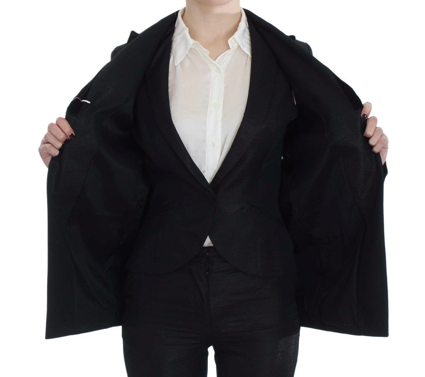 Elegant Three-Piece Black Pants Suit