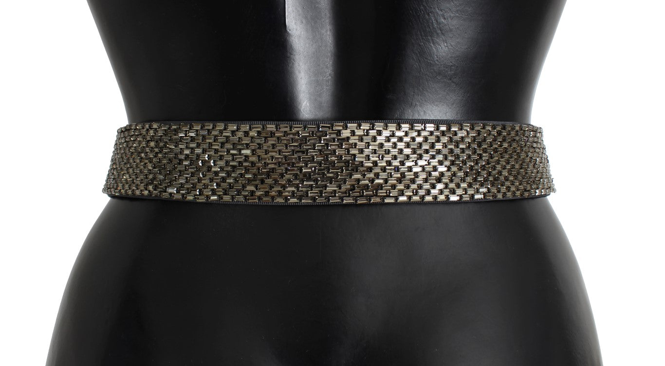 Embellished Sequined Wide Waist Belt