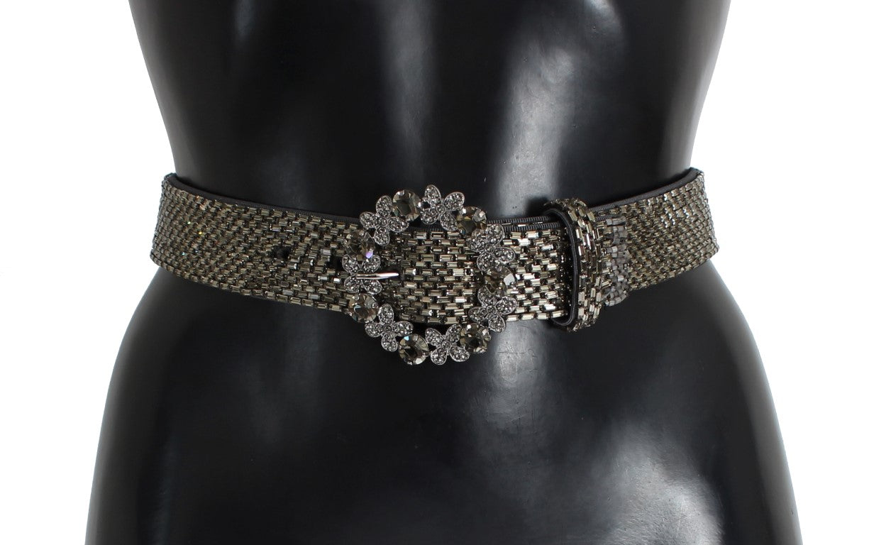 Embellished Sequined Wide Waist Belt