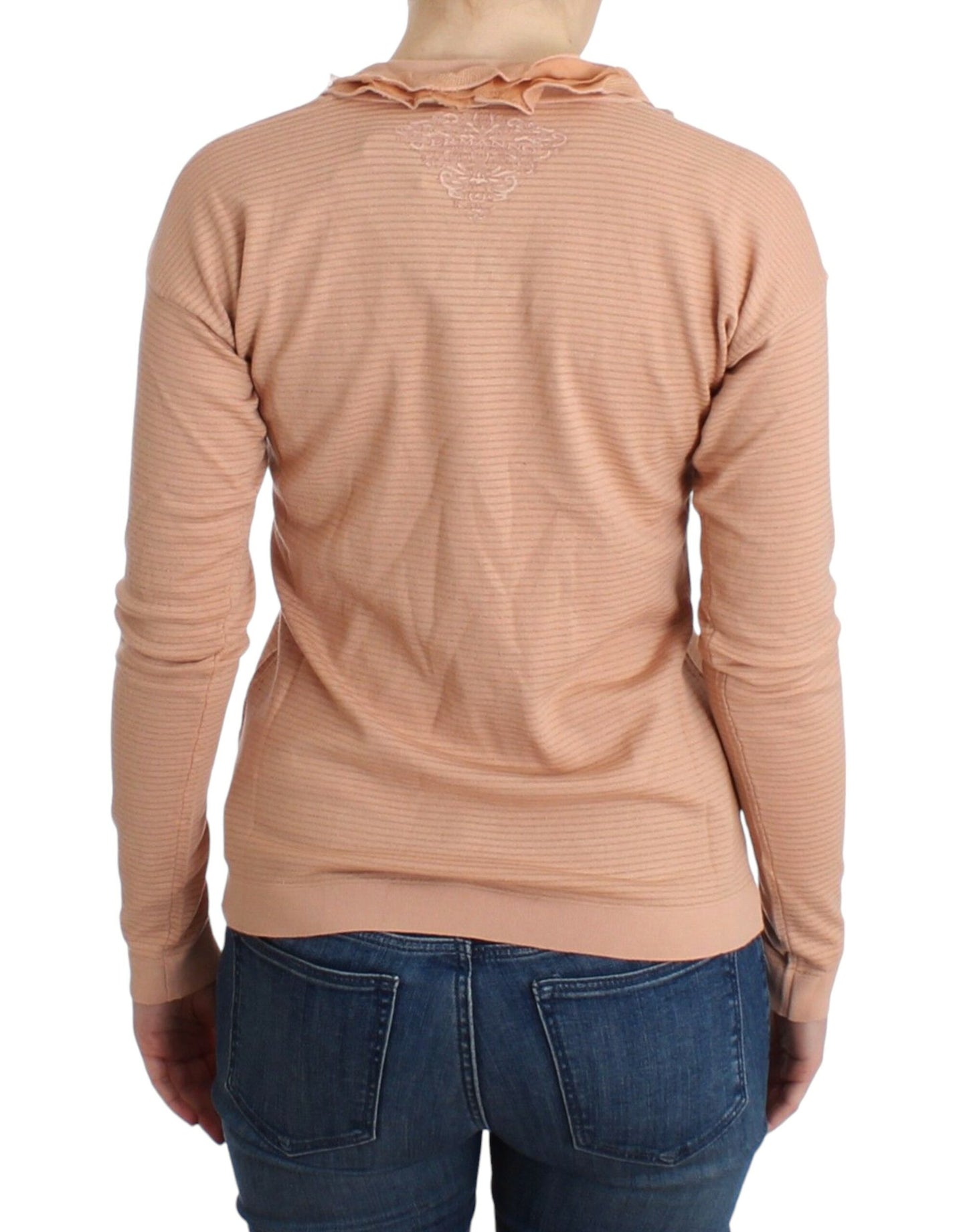 Chic Striped Wool Blend Orange Sweater