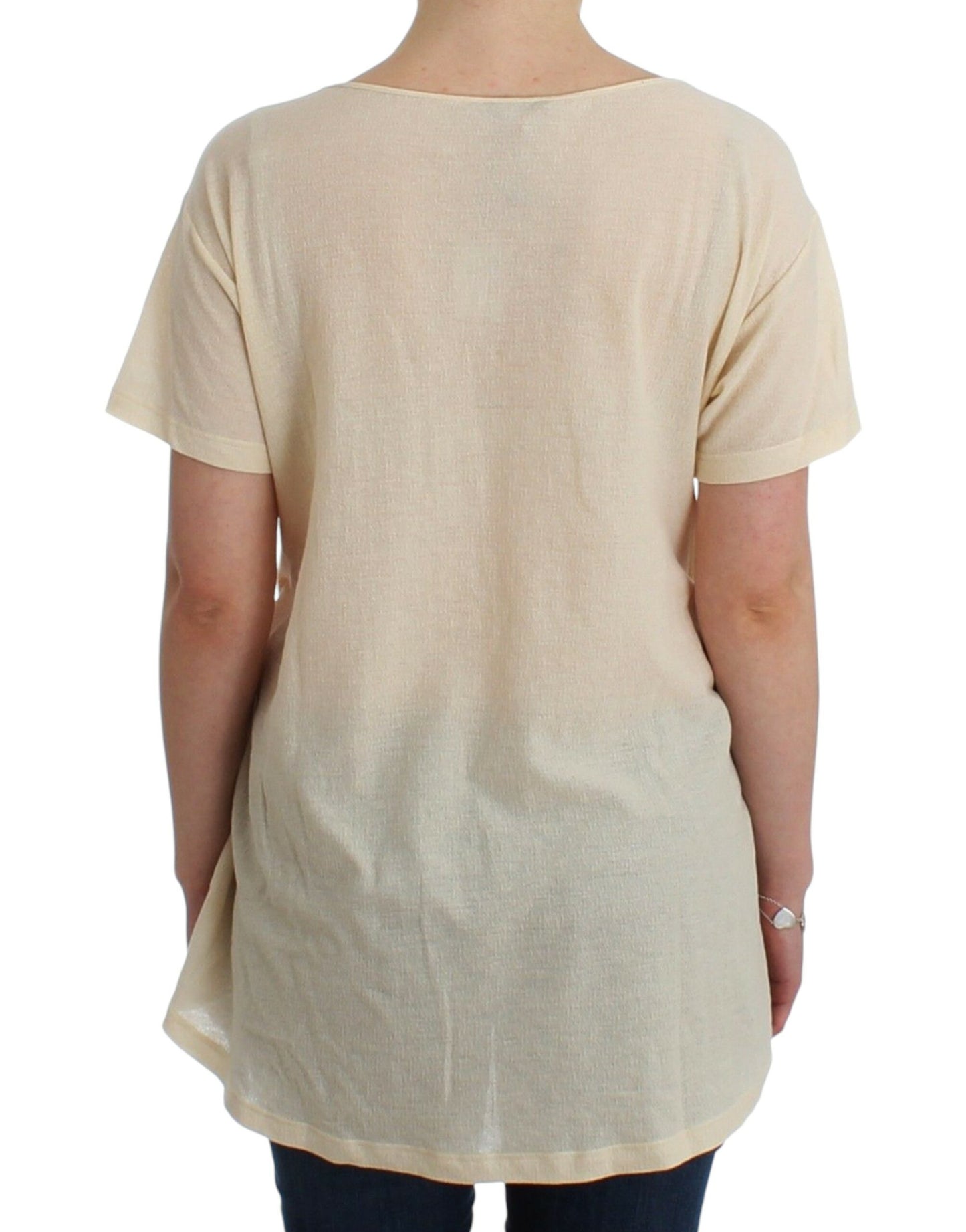 Elegant White Maxi Cotton T-Shirt