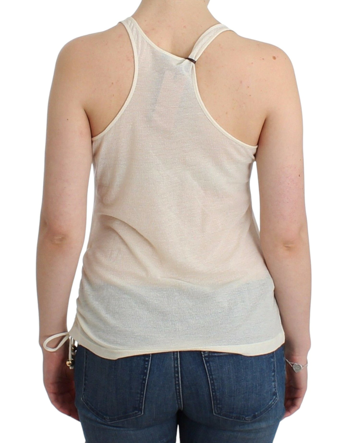 Sophisticated White Cotton Tank Top