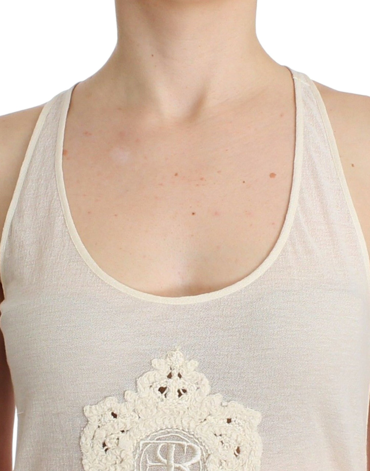 Sophisticated White Cotton Tank Top