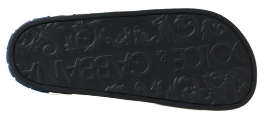 Elegant Black Leather Slide Sandals