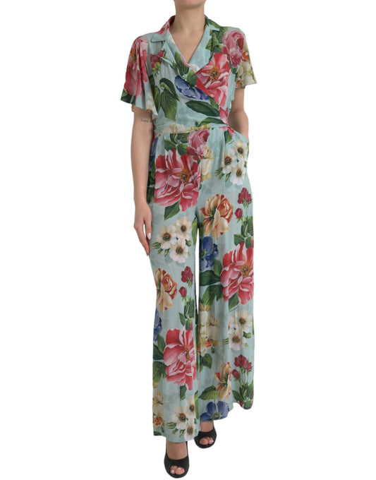 Elegant Floral Silk Crepe Jumpsuit
