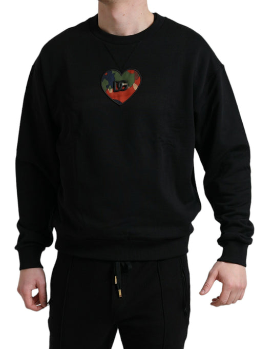 Elegant Cotton Crewneck Sweater With Logo Patch