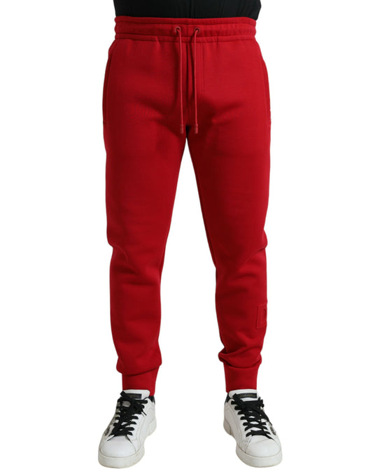 Sizzling Red Cotton Blend Jogger Pants
