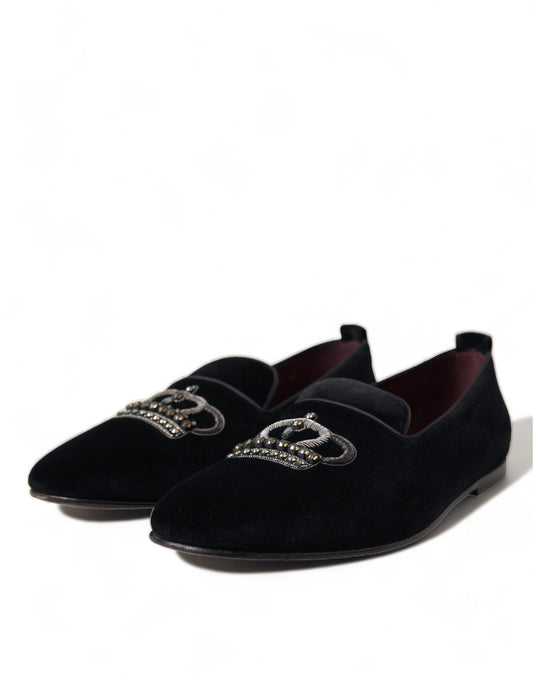 Elegant Velvet Black Dress Loafers