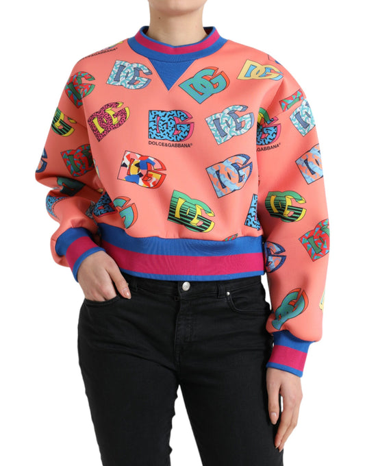 Salmon Pink Logo Sweater - Crew Neck Elegance