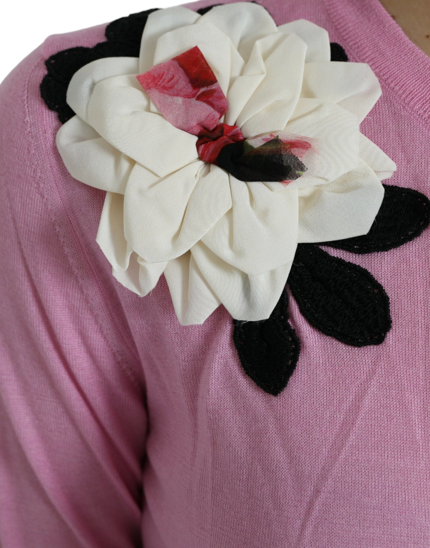 Elegant Cashmere Silk Pink Cardigan