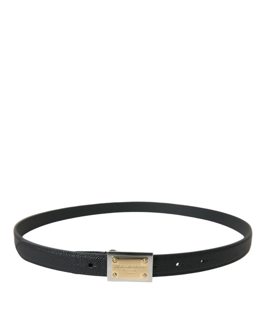 Elegant Black Leather Waisted Belt
