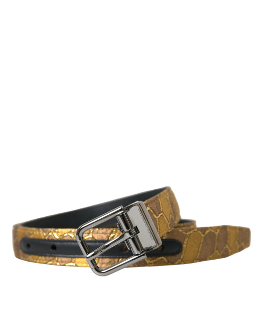 Elegant Gold Leather Belt