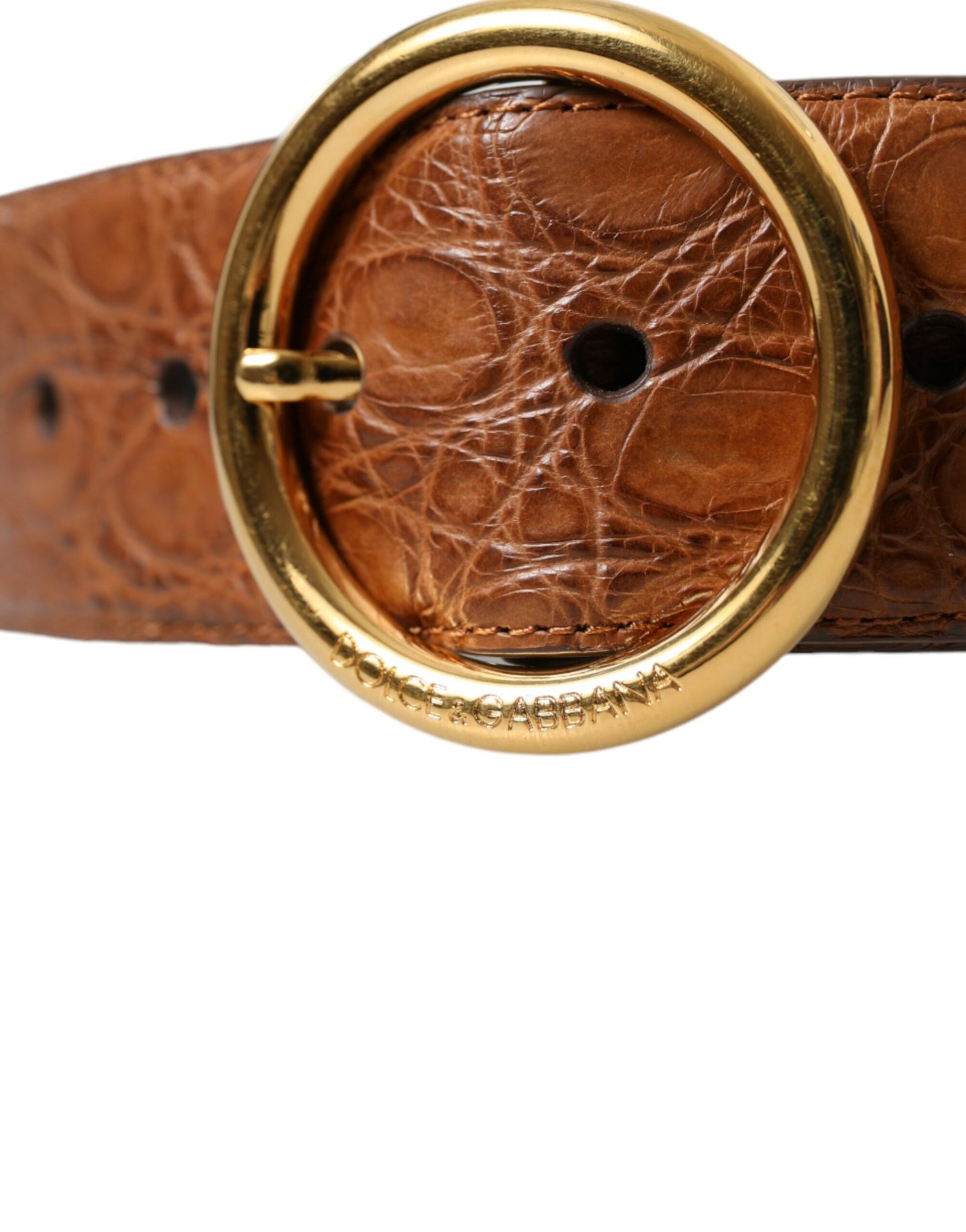 Elegant Exotic Leather Belt - Rich Brown