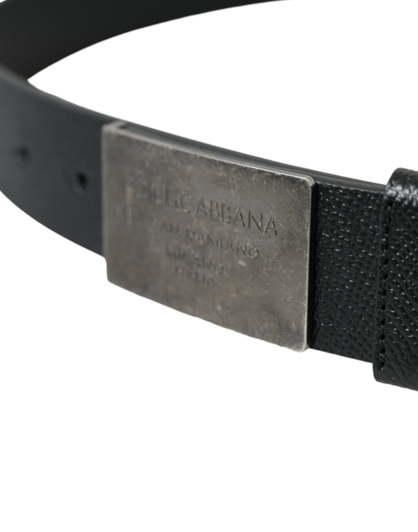 Elegant Black Calfskin Leather Belt