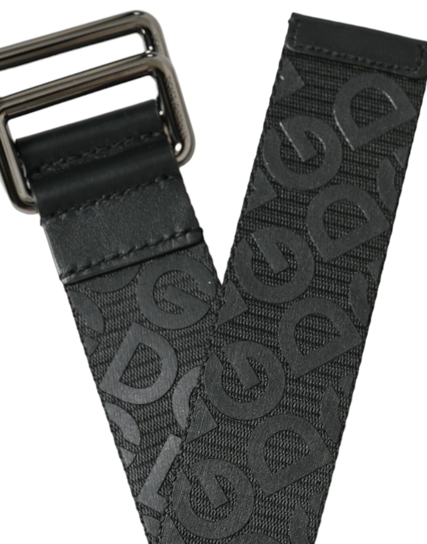 Elegant Black Leather-Blend Belt