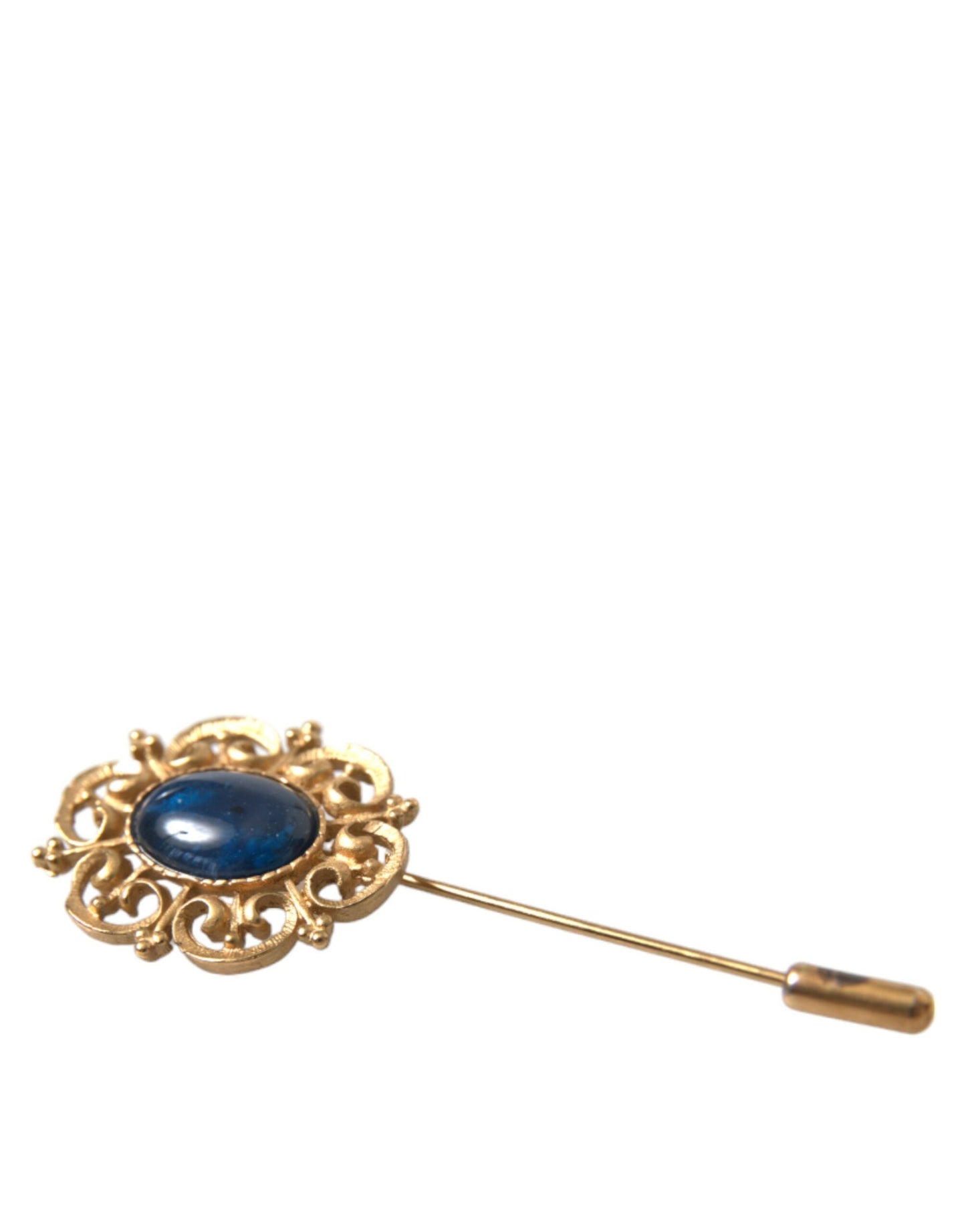 Elegant Gold Tone Silver Pin Brooch