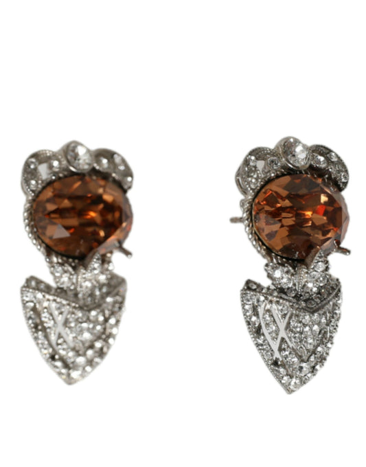Elegant Sterling Silver Crystal Earrings