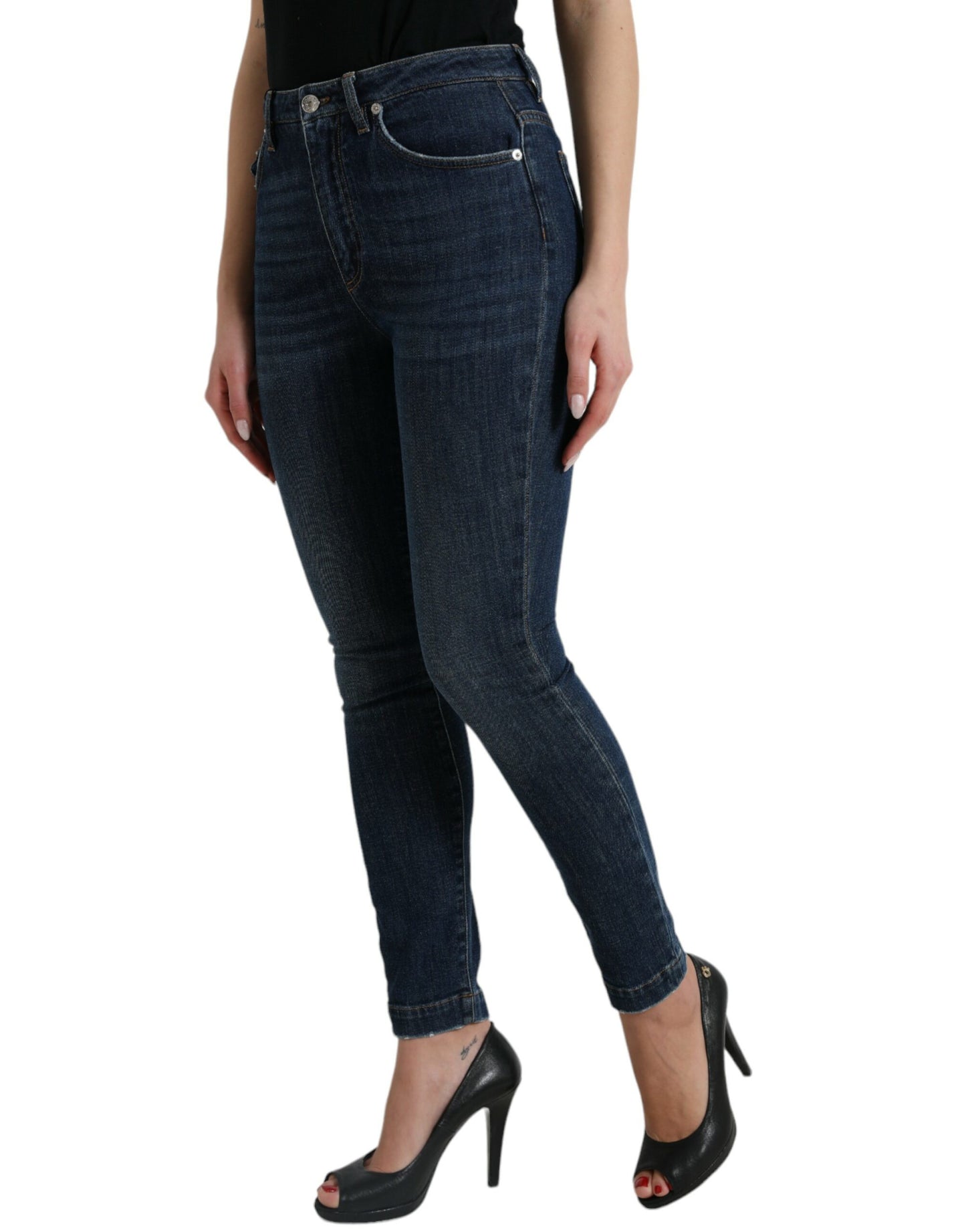 Elegant High-Waist Stretch Denim Jeans