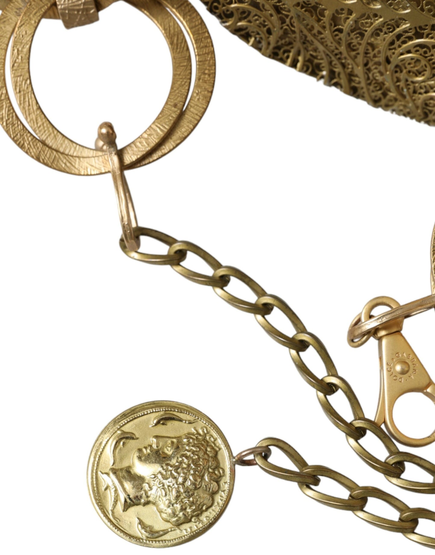 Elegant Gold Tone Coin Waist Belt