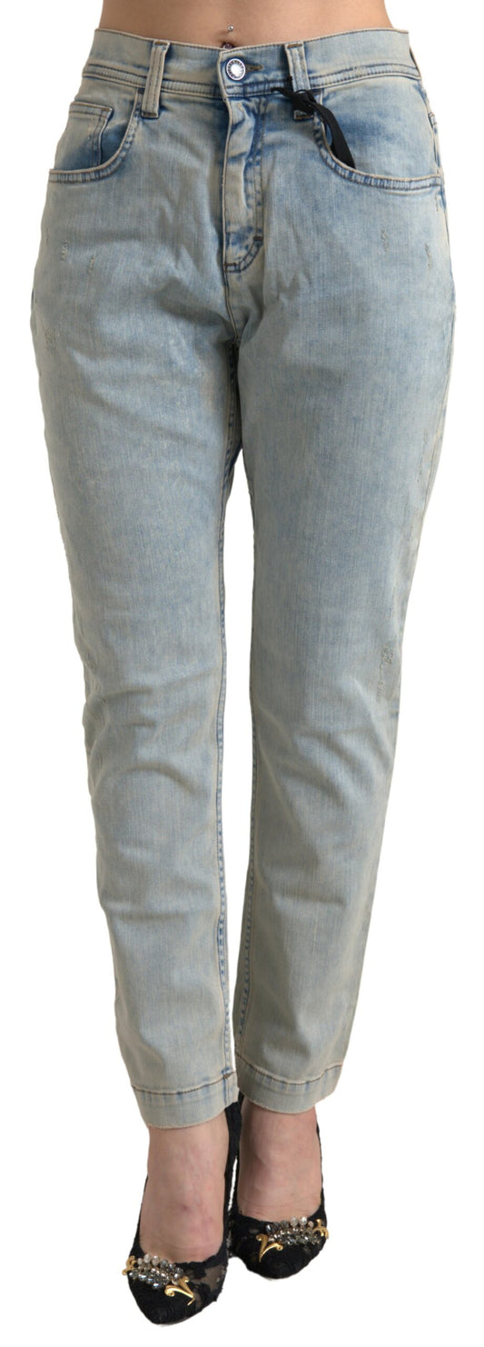 Chic Mid Waist Skinny Jeans in Blue