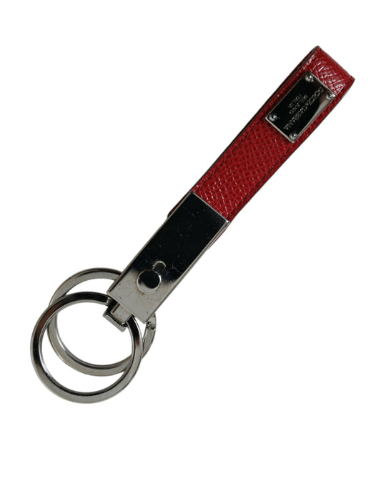 Elegant Red Leather Trifold Key Holder Case