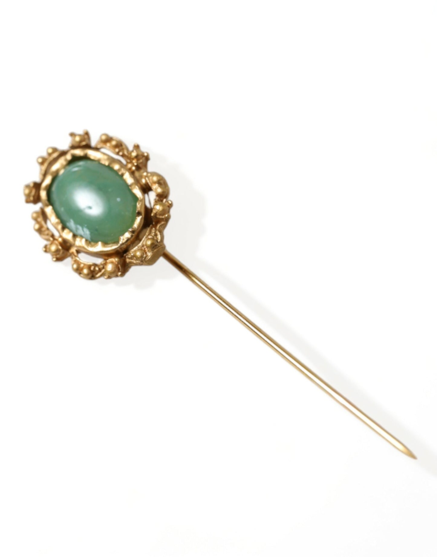Elegant Gold-Tone Gemstone Pin Brooch