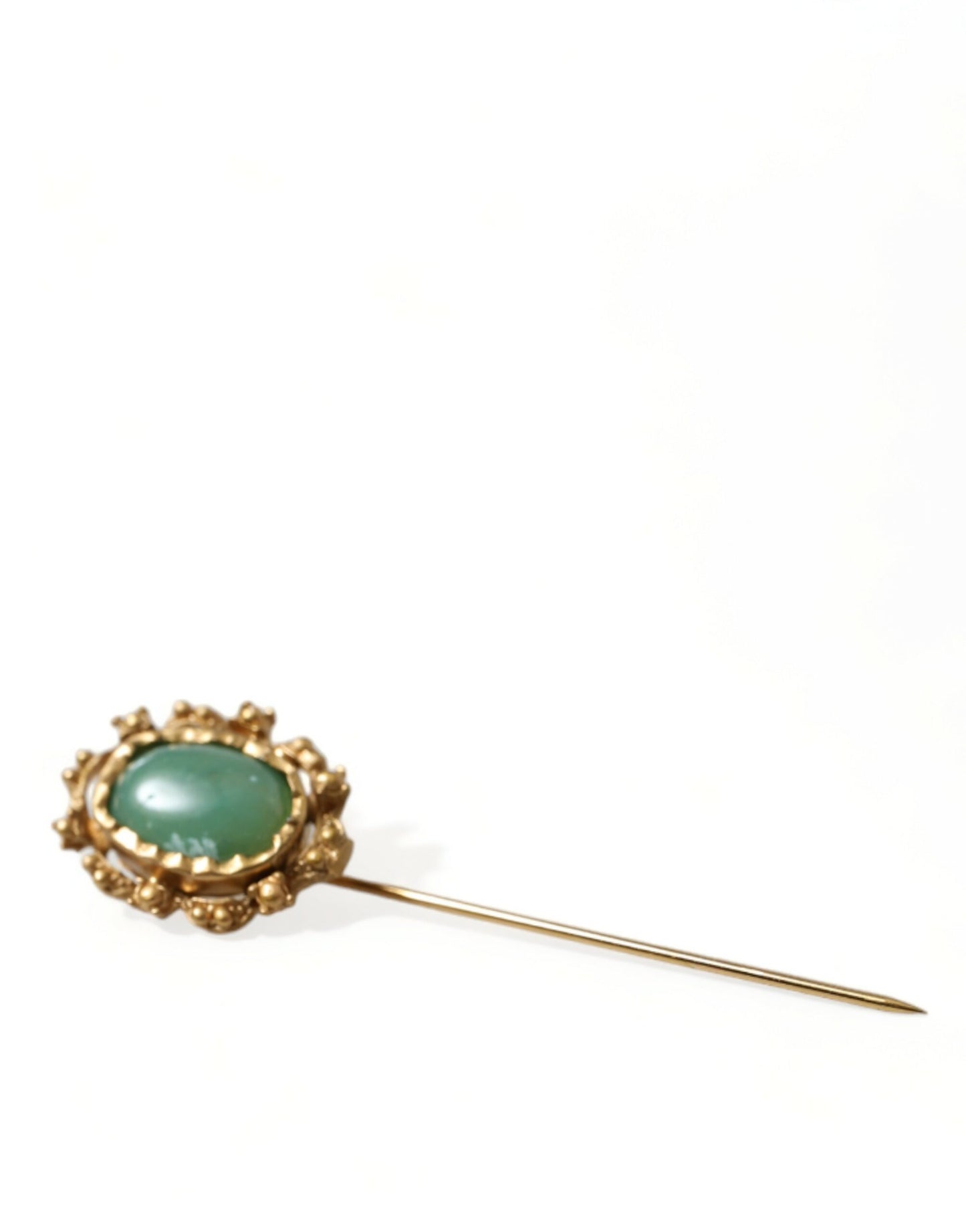 Elegant Gold-Tone Gemstone Pin Brooch