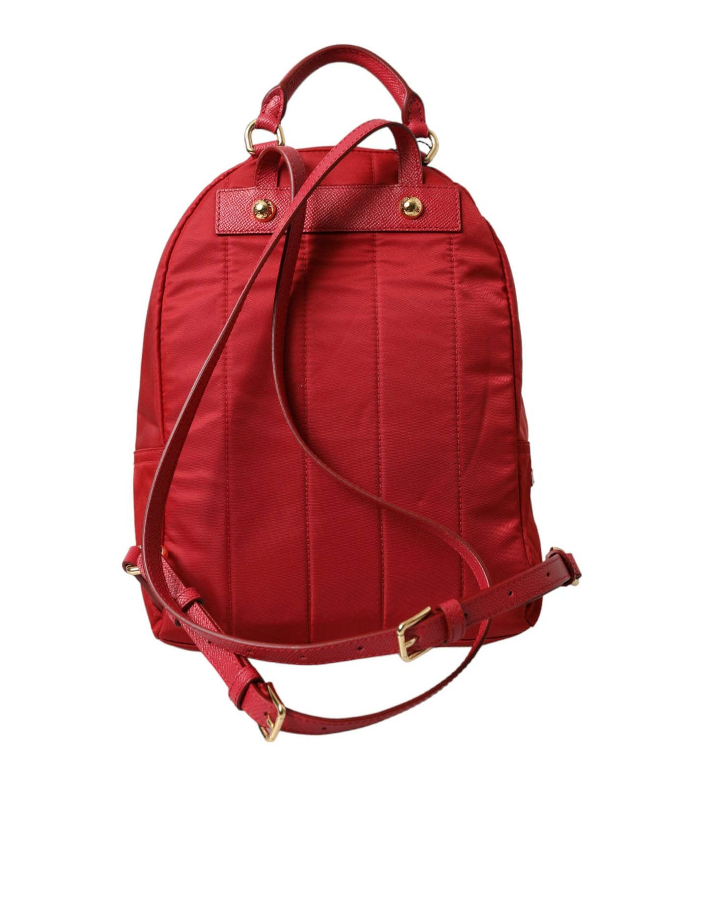 Embellished Red Backpack with Gold Detailing
