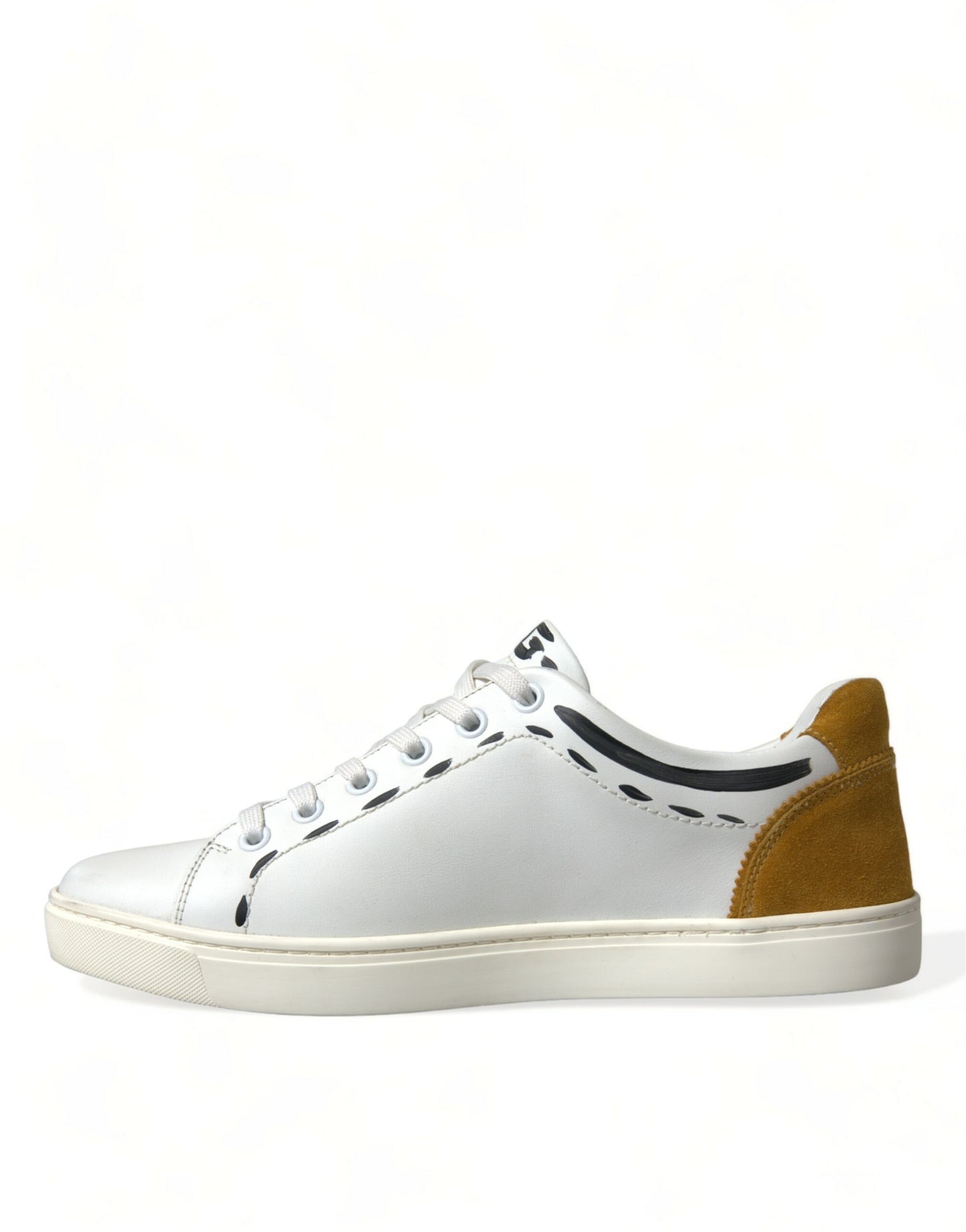Sleek White Low Top Leather Sneakers