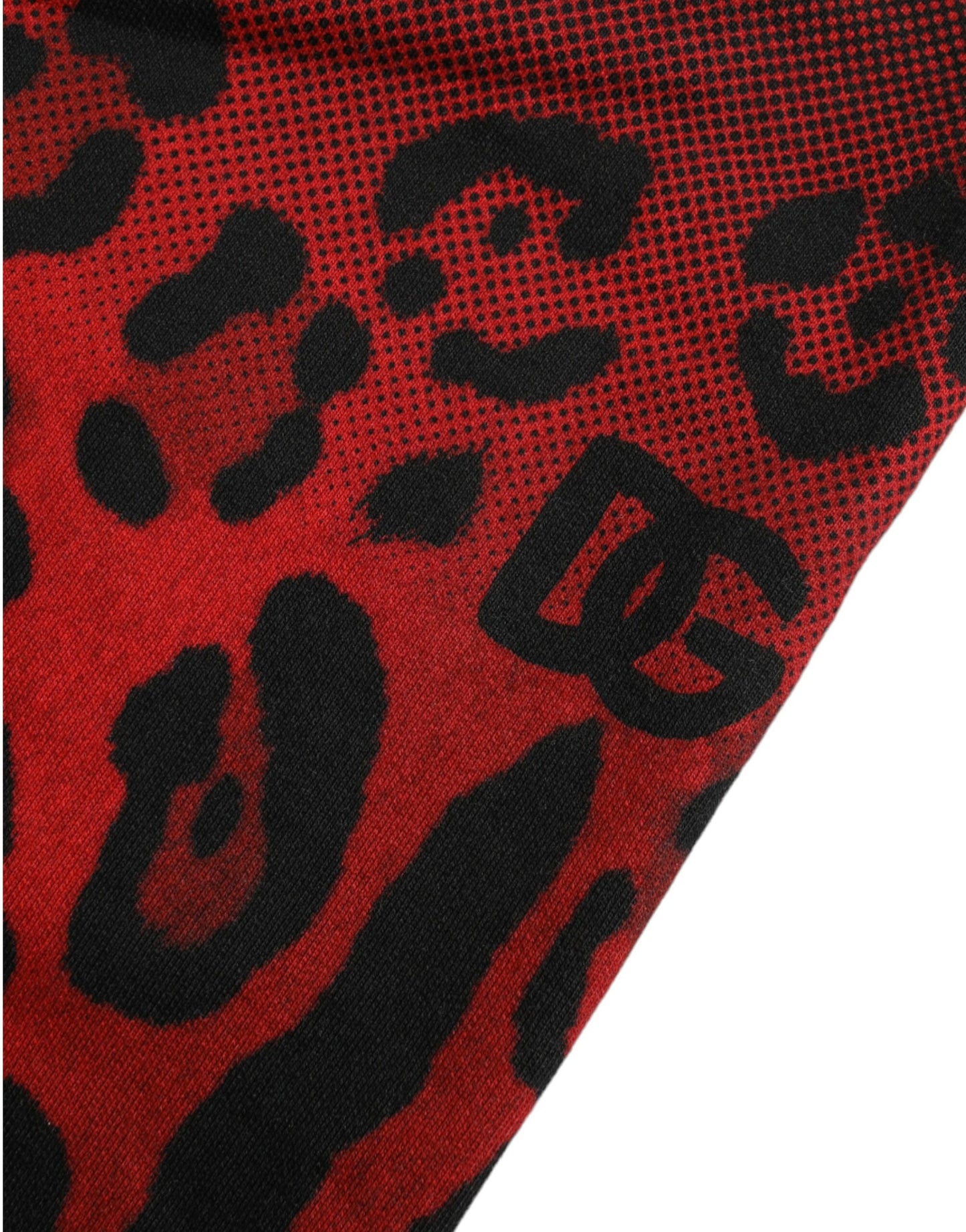 Red Leopard Print Cotton Bermuda Shorts