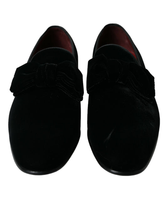 Elegant Black Velvet Loafers - Men's Luxury Footwear