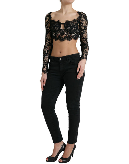 Elegant Lace Bustier Cropped Top