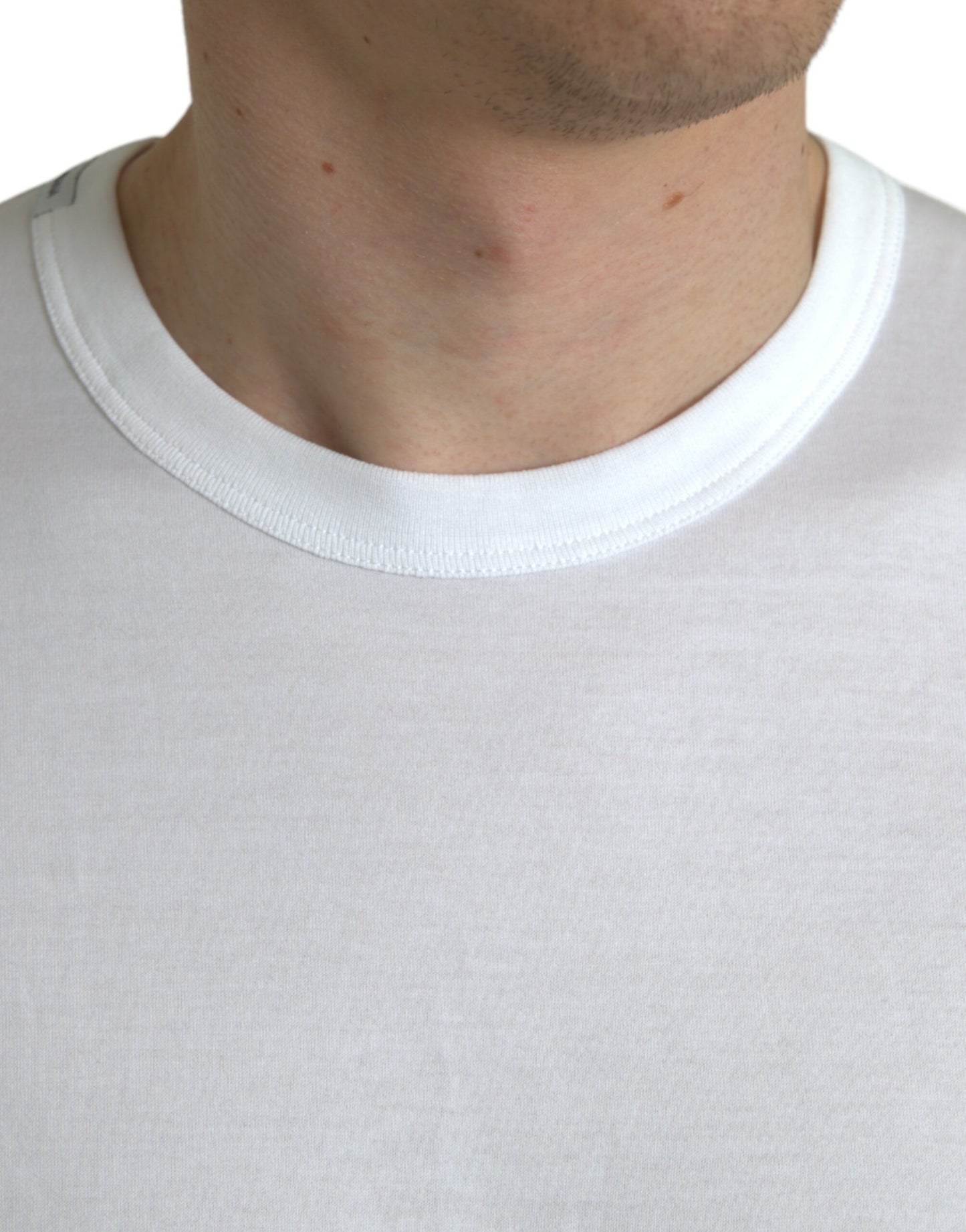 White Logo Crew Neck Short Sleeves T-shirt