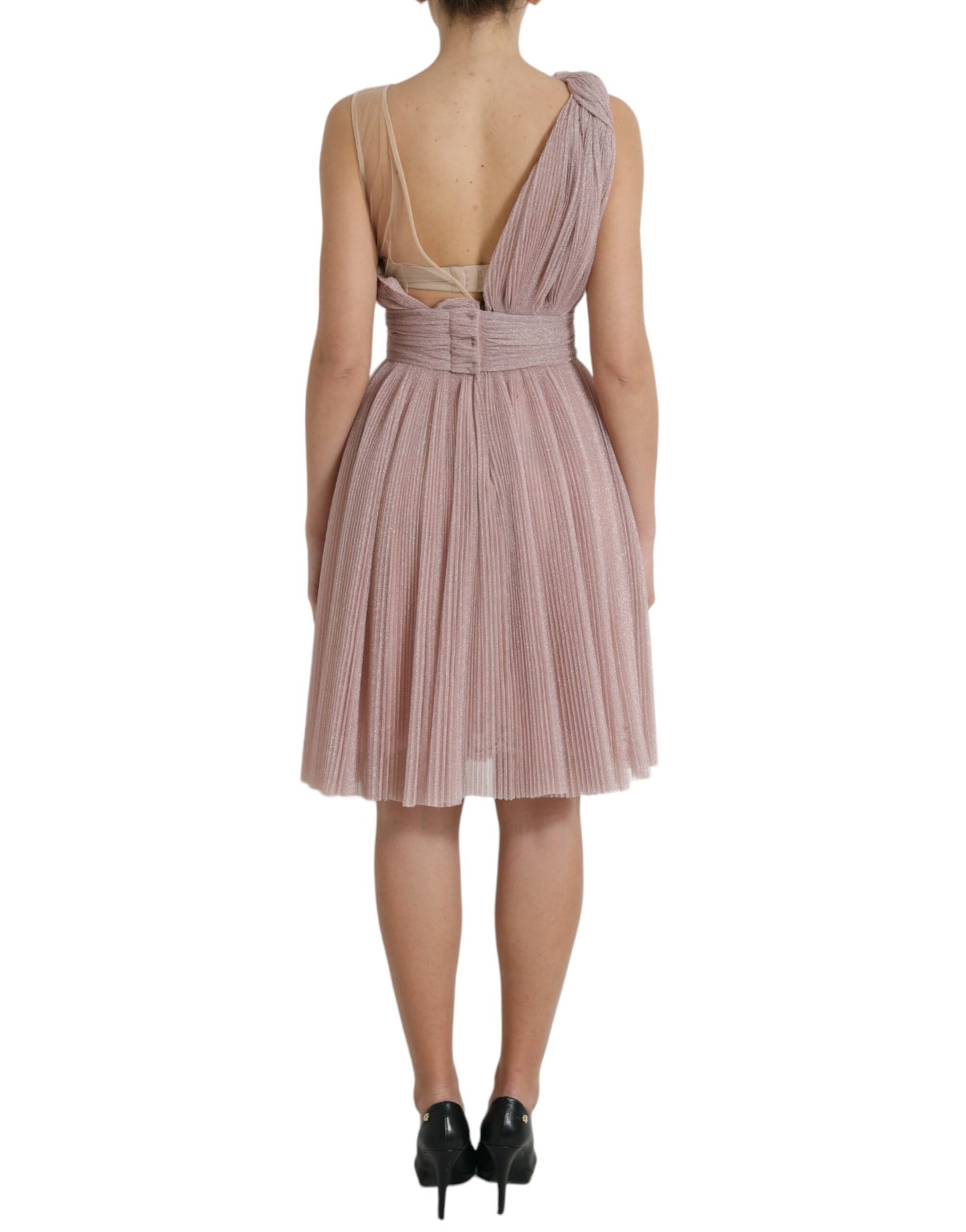 Elegant Asymmetrical Pink Tulle Dress