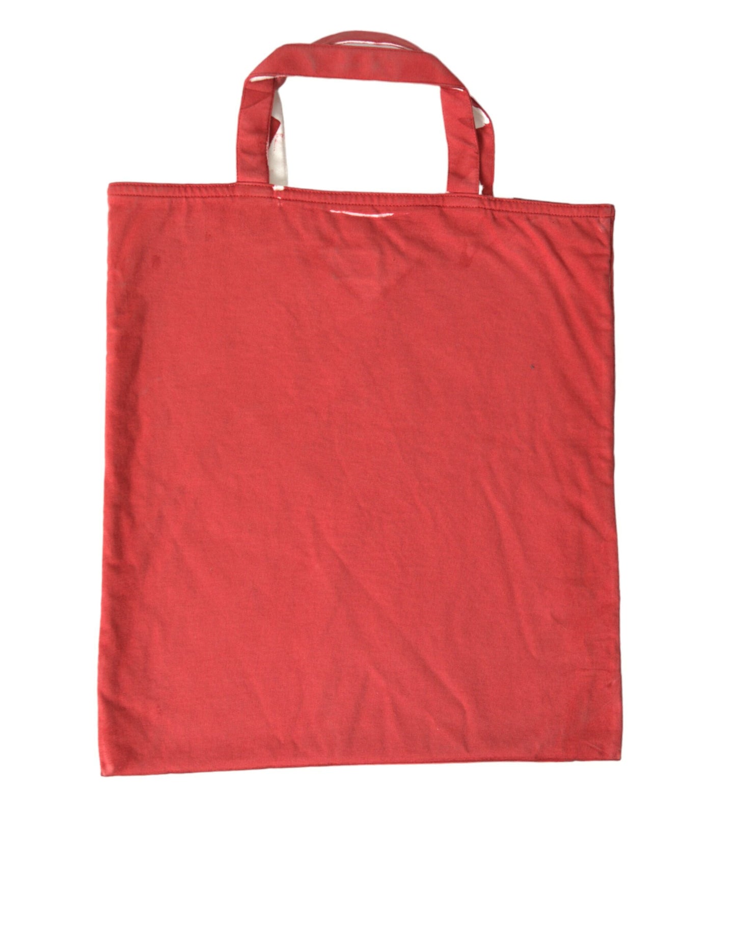 Chic Red and White Fabric Tote Bag