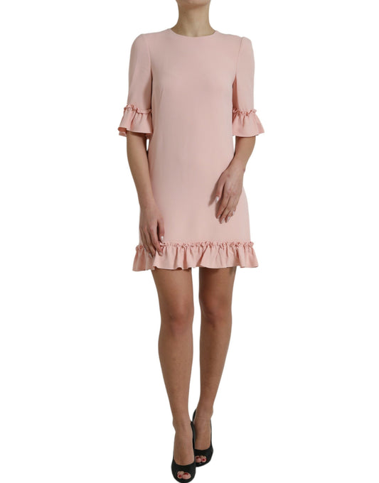 Elegant Light Pink A-Line Shift Mini Dress