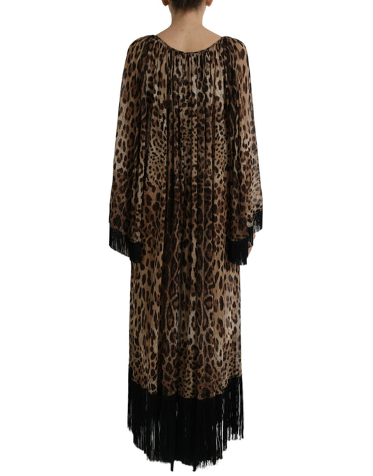 Elegant Leopard Print Maxi Dress