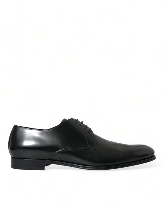 Elegant Black Calfskin Men's Derby Shoes