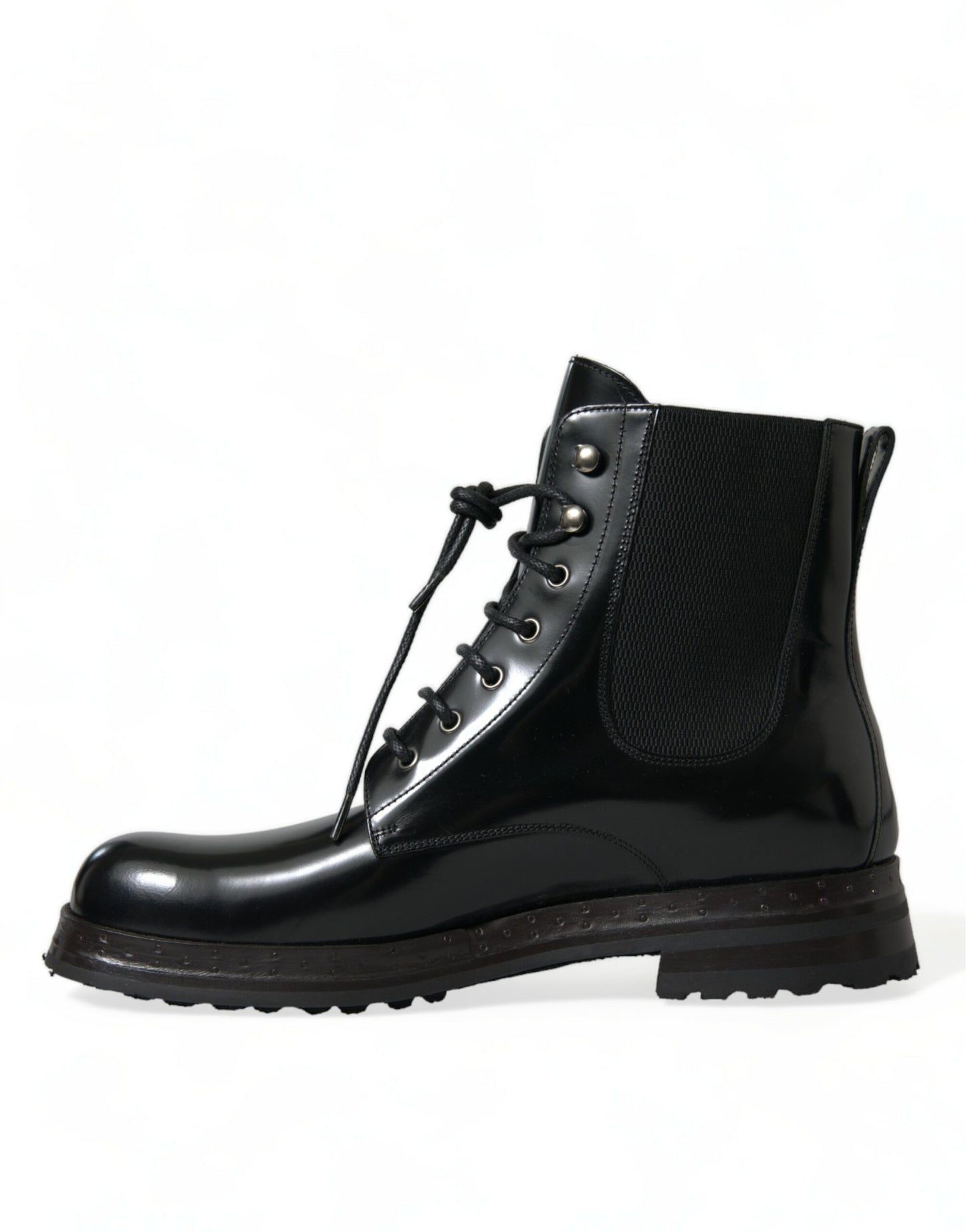 Elegant Black Leather Mid Calf Men's Boots