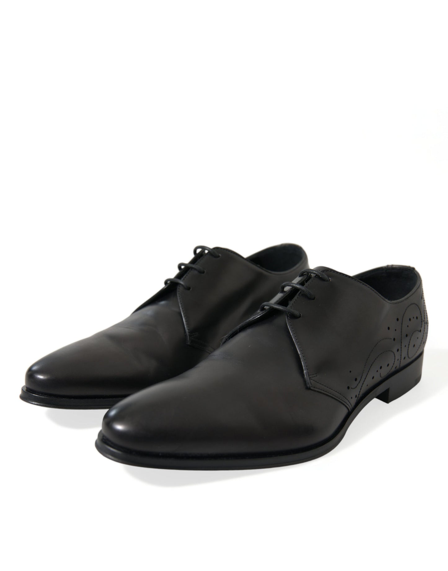 Elegant Black Leather Derby Dress Shoes