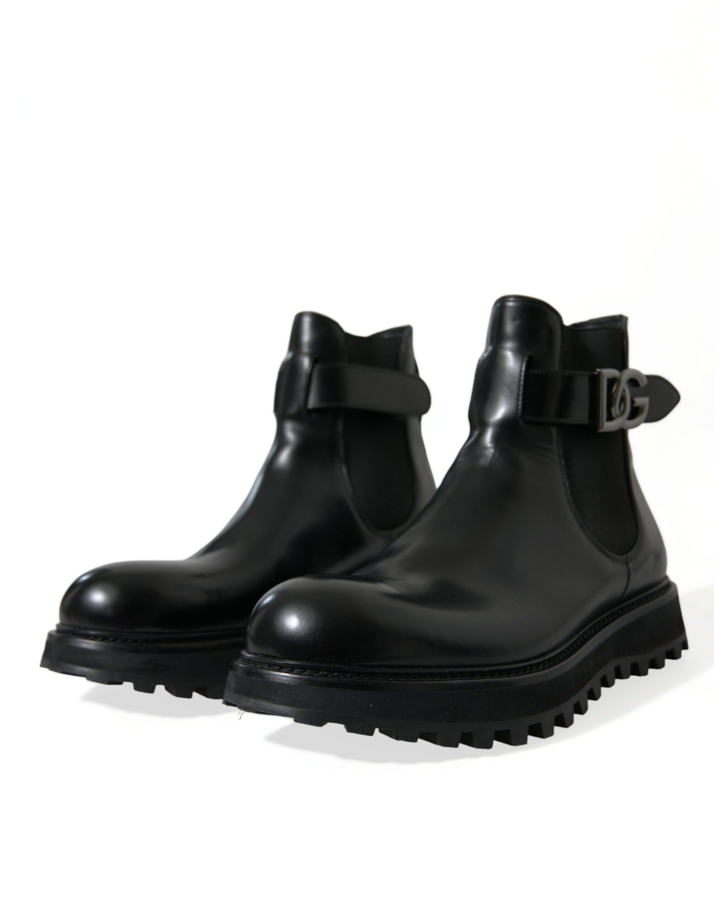 Elegant Black Calf Leather Chelsea Boots