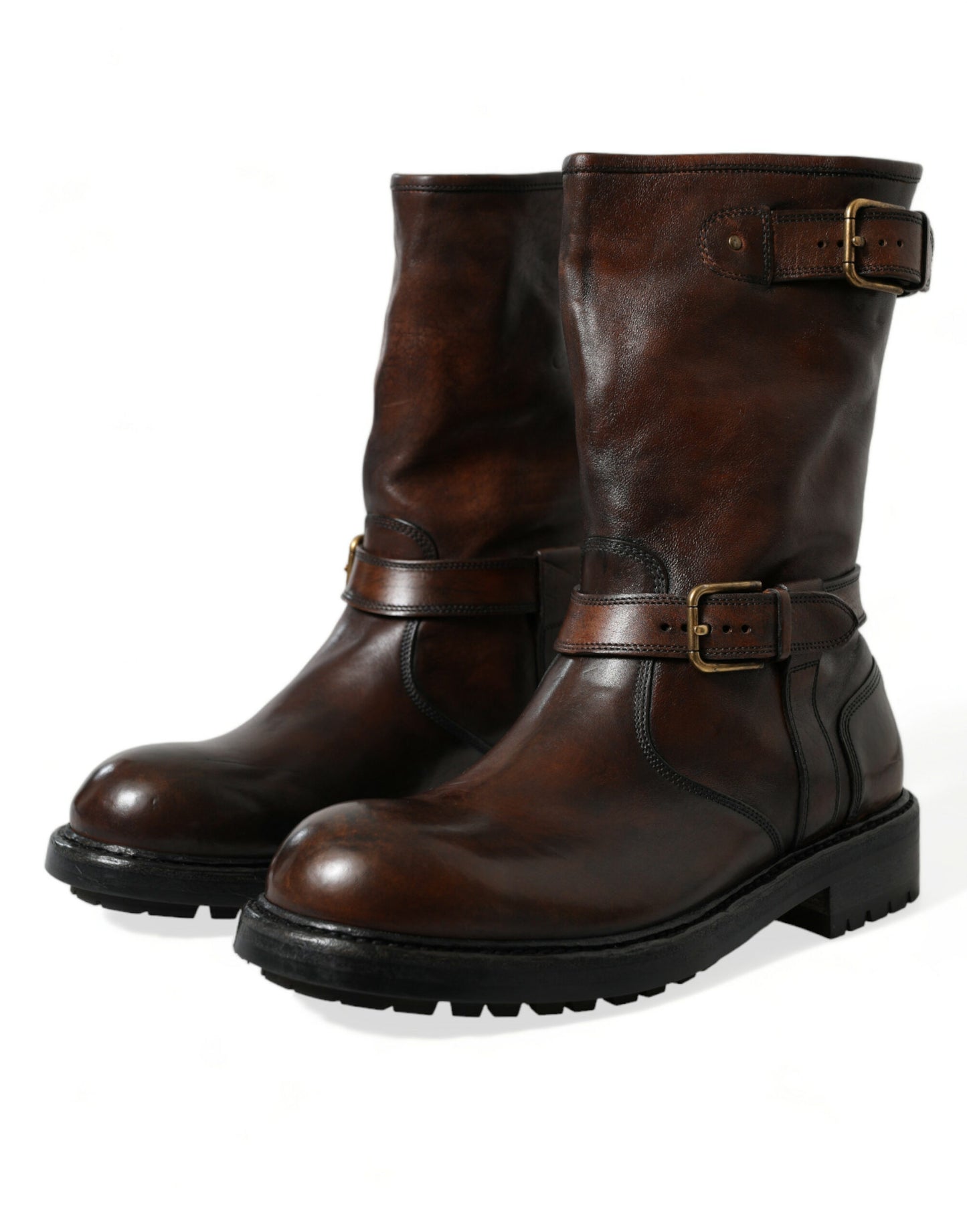 Elegant Mid Calf Leather Boots for Men