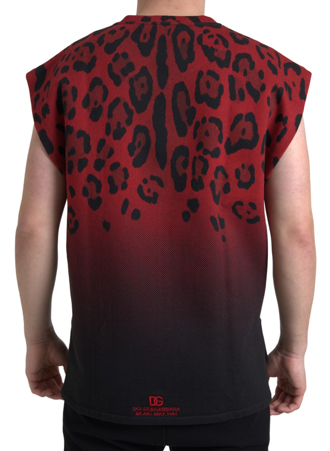 Red Leopard Print Cotton Tank Top