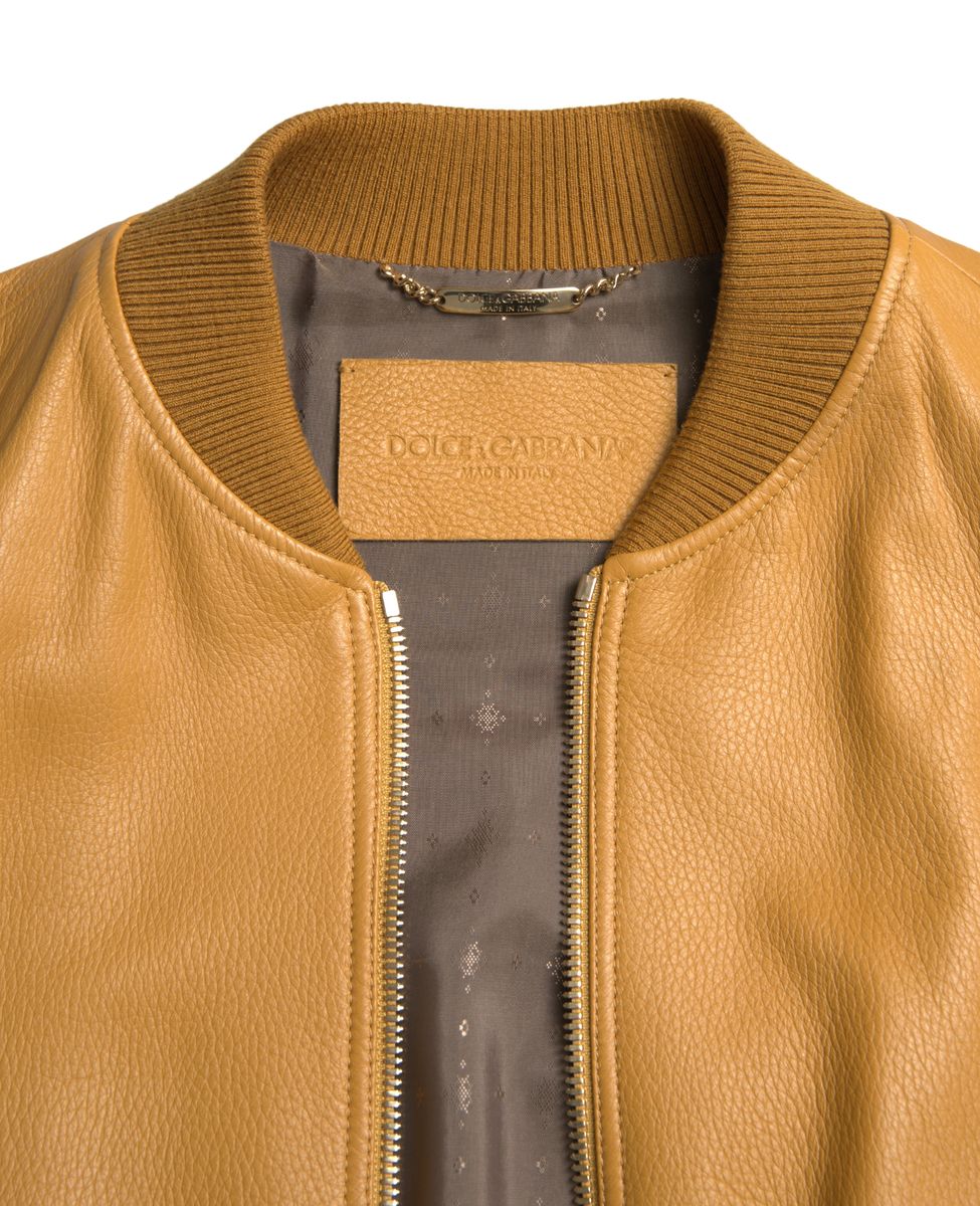 Luxurious Cream Deerskin Leather Bomber Jacket