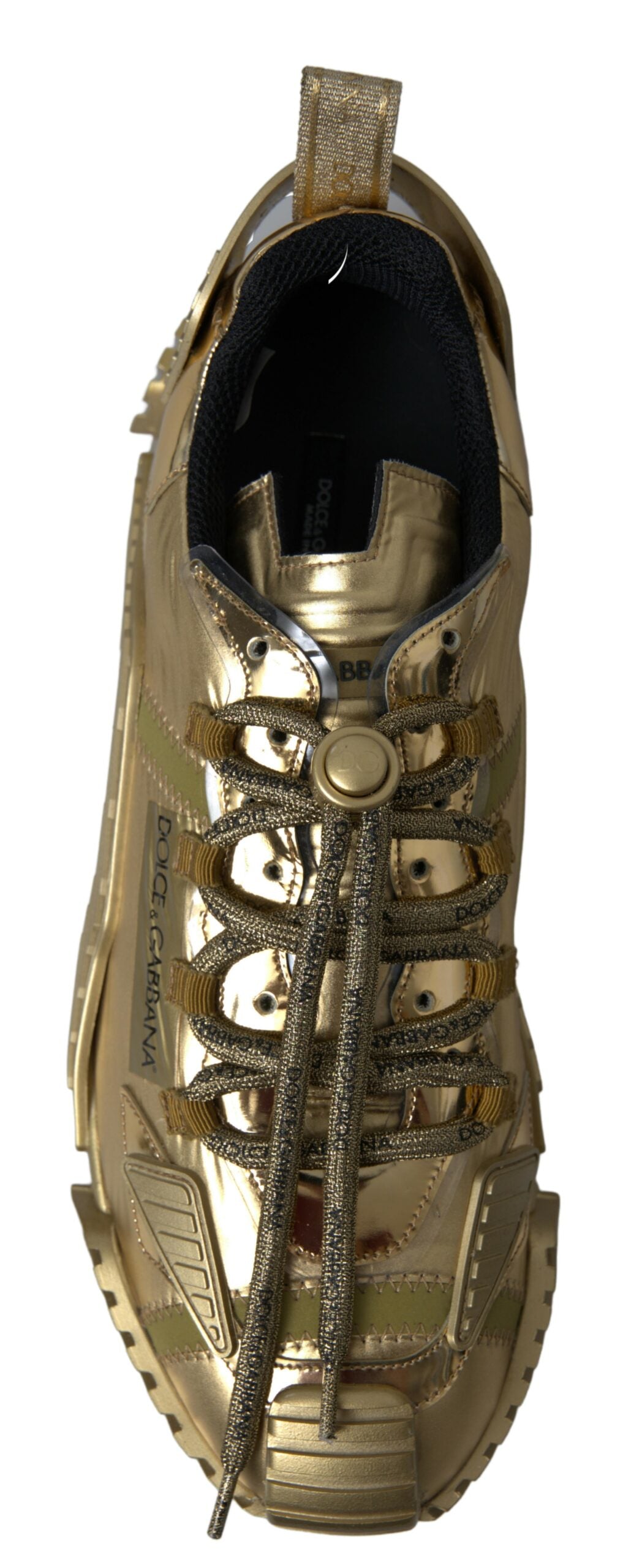 Elegant Gold Lace-Up NS1 Sneakers