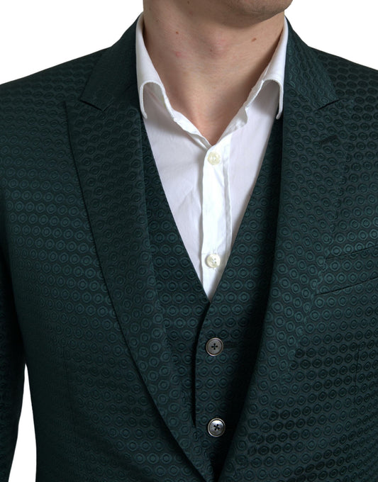 Emerald Elegance Slim Fit 3-Piece Suit