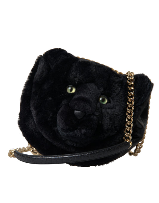 Exquisite Croc-Embossed Panther Shoulder Bag